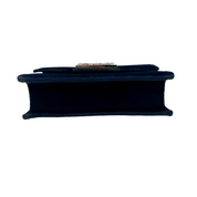 Gucci Broadway Crystal G Clutch | Midnight Blue Velvet | Silver & Gold Hardware
