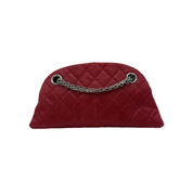 Chanel Mademoiselle Bowling Bag | Red Quilted Lizard-Embossed Leather | Silver Hardware
