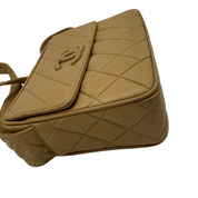 Chanel Vintage CC Tassel Camera Bag | Beige Lambskin | Gold Hardware