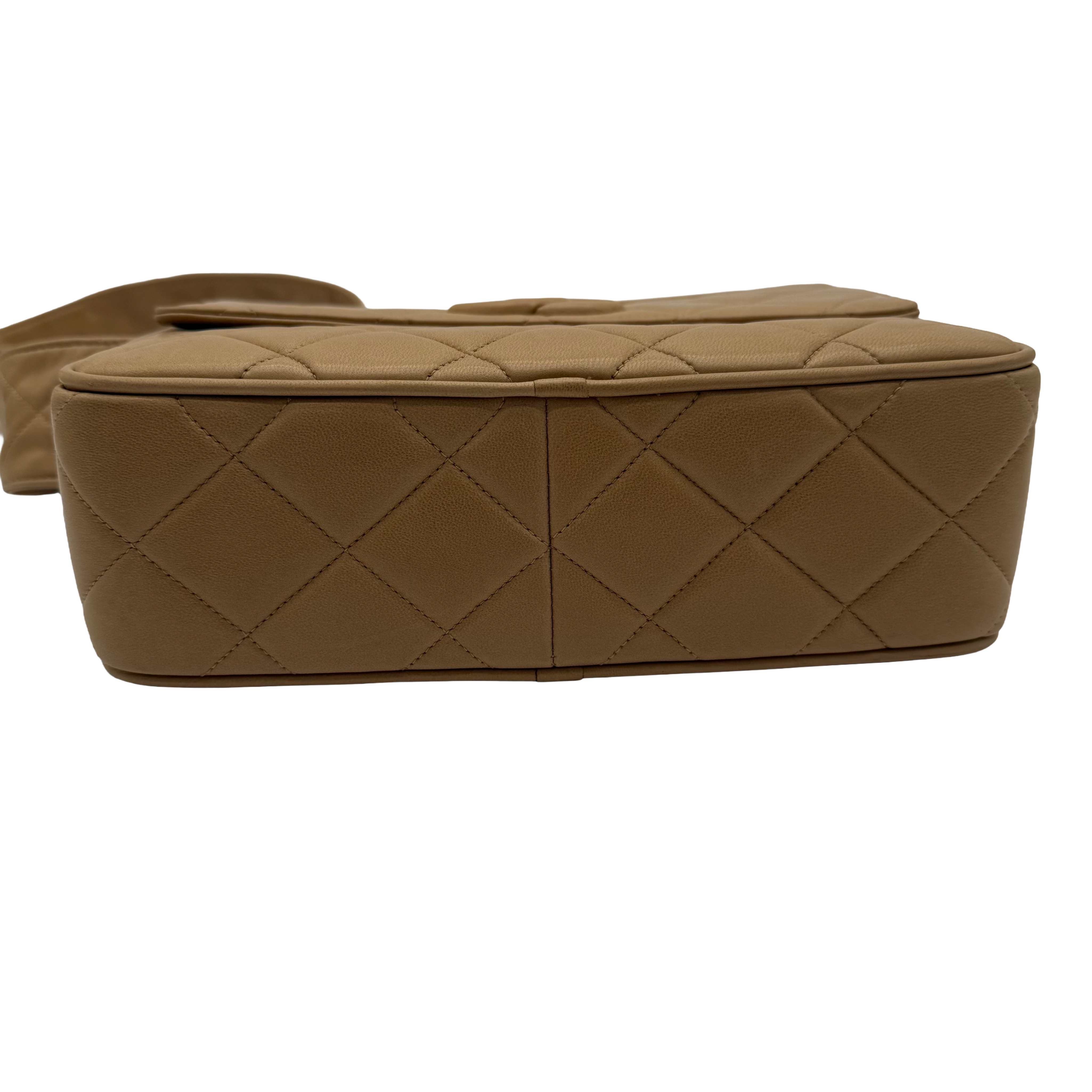 Chanel Vintage CC Tassel Camera Bag | Beige Lambskin | Gold Hardware