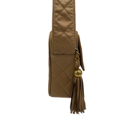 Chanel Vintage CC Tassel Camera Bag | Beige Lambskin | Gold Hardware