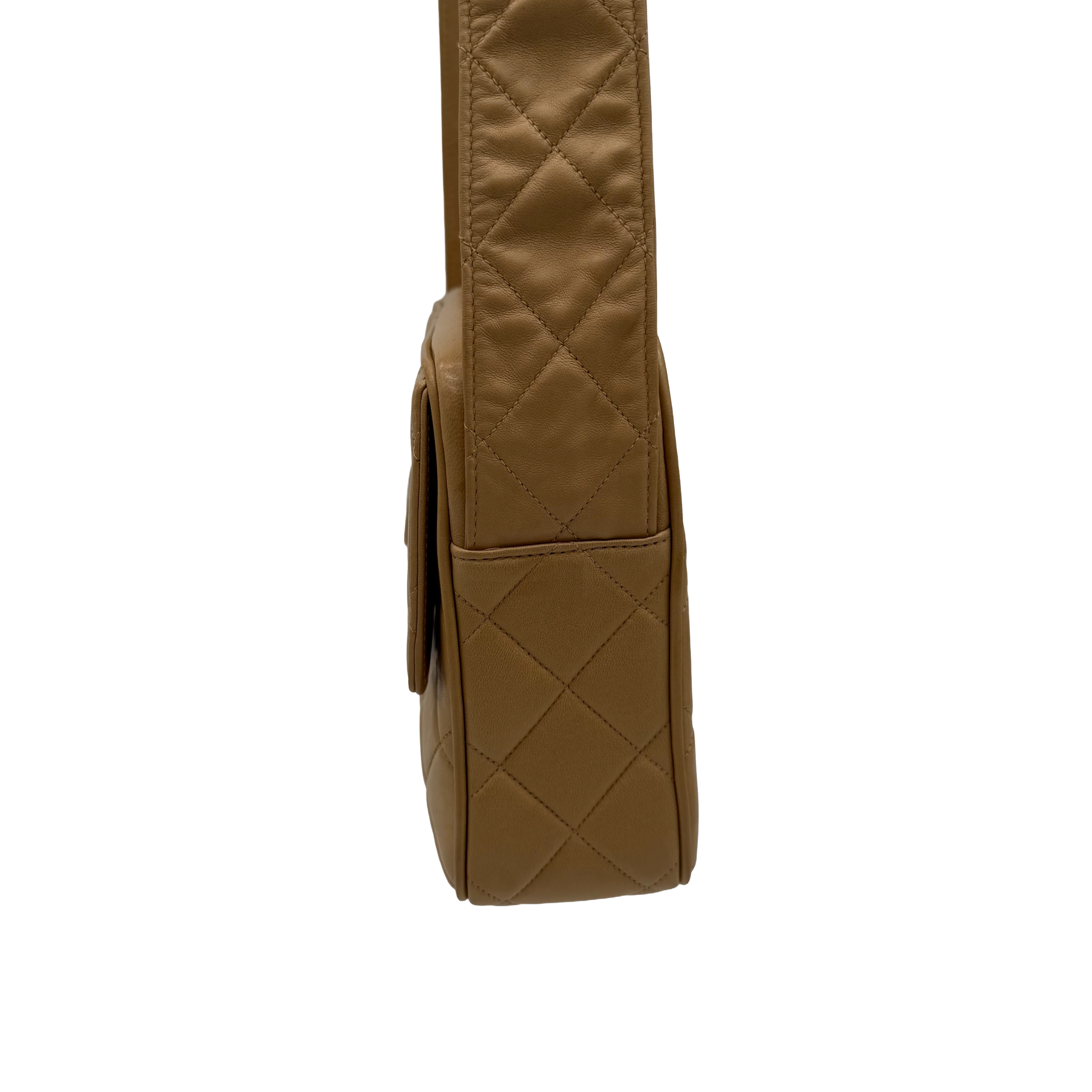 Chanel Vintage CC Tassel Camera Bag | Beige Lambskin | Gold Hardware