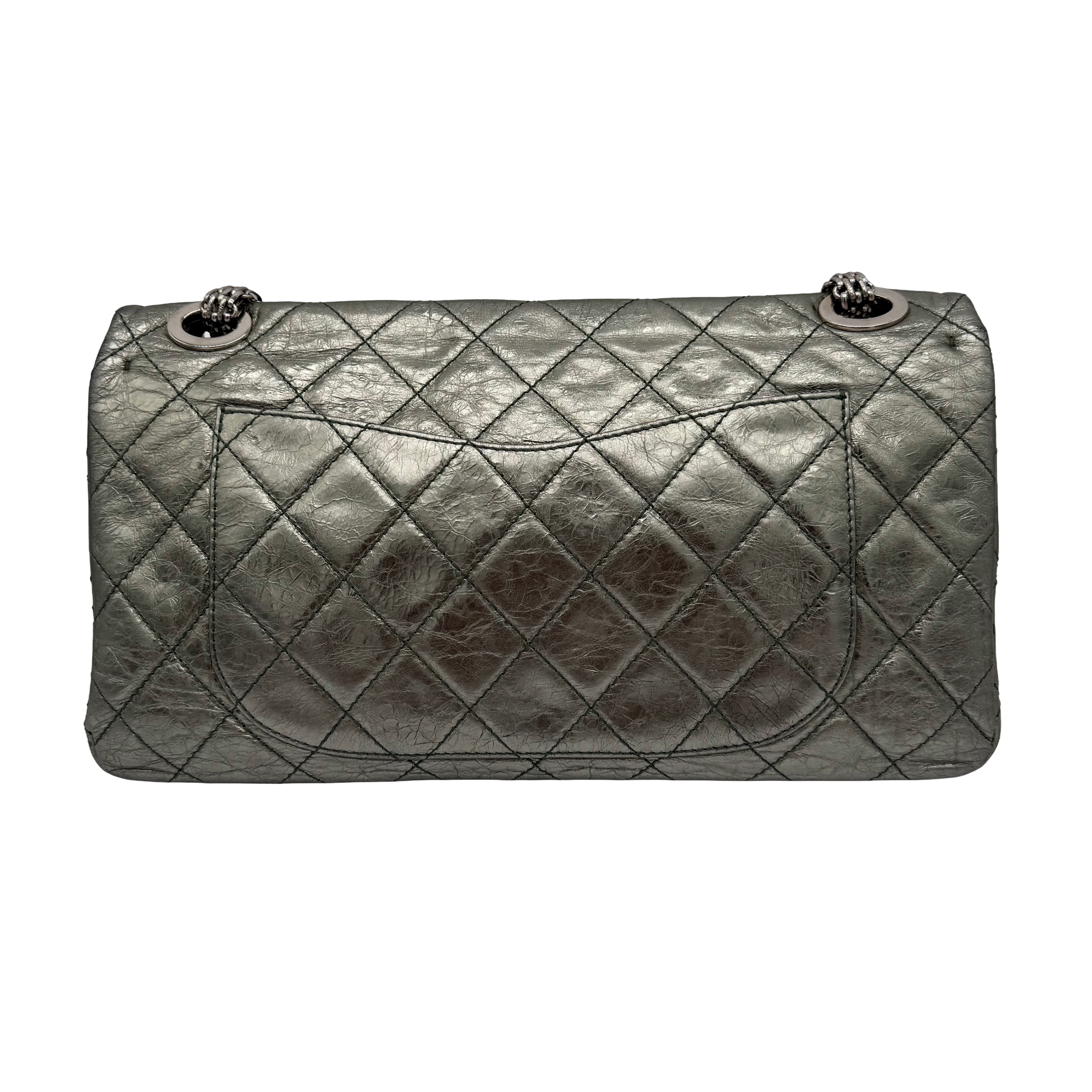 Chanel 2.55 Reissue 227 | Metallic Gunmetal Aged Calfskin | Ruthenium Hardware