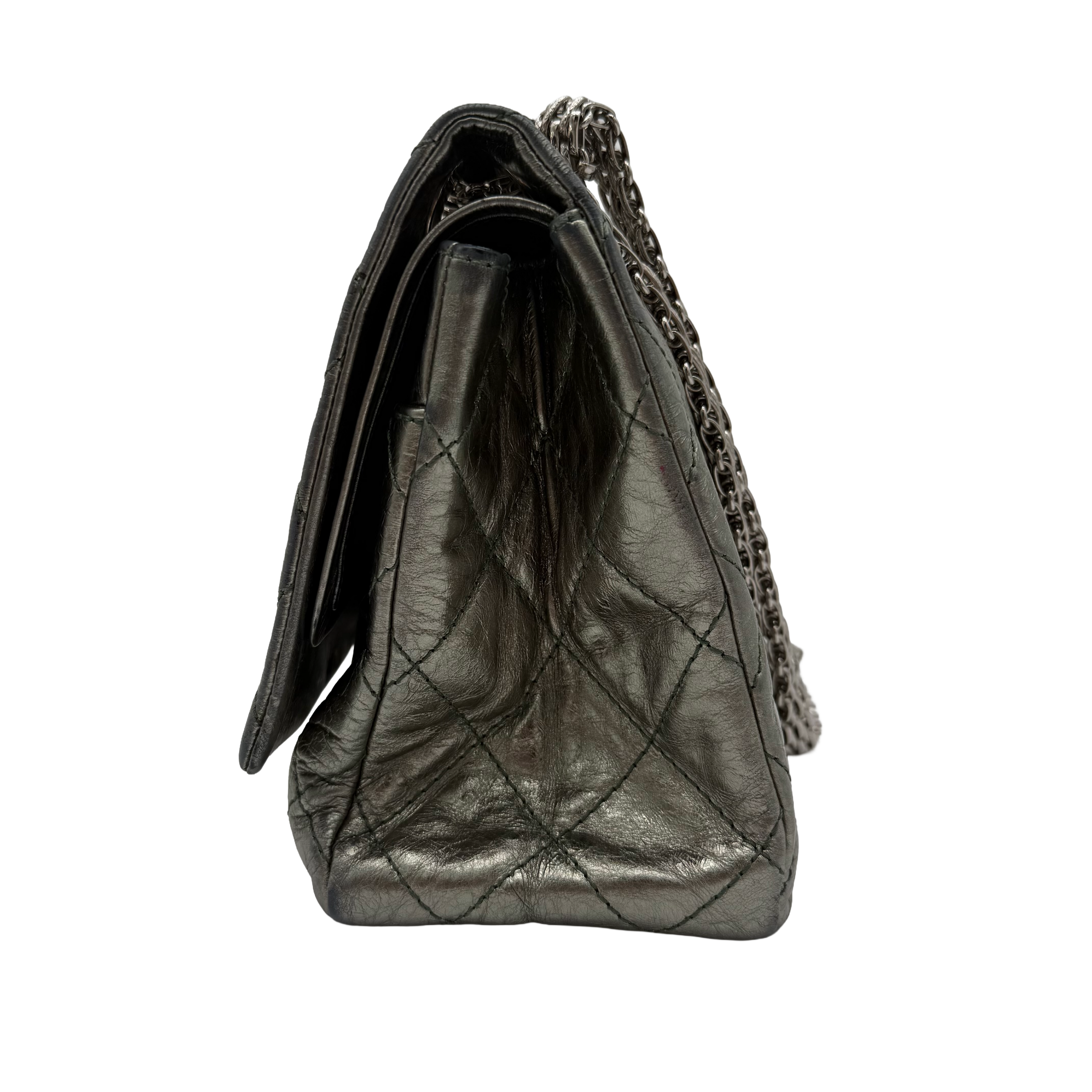 Chanel 2.55 Reissue 227 | Metallic Gunmetal Aged Calfskin | Ruthenium Hardware