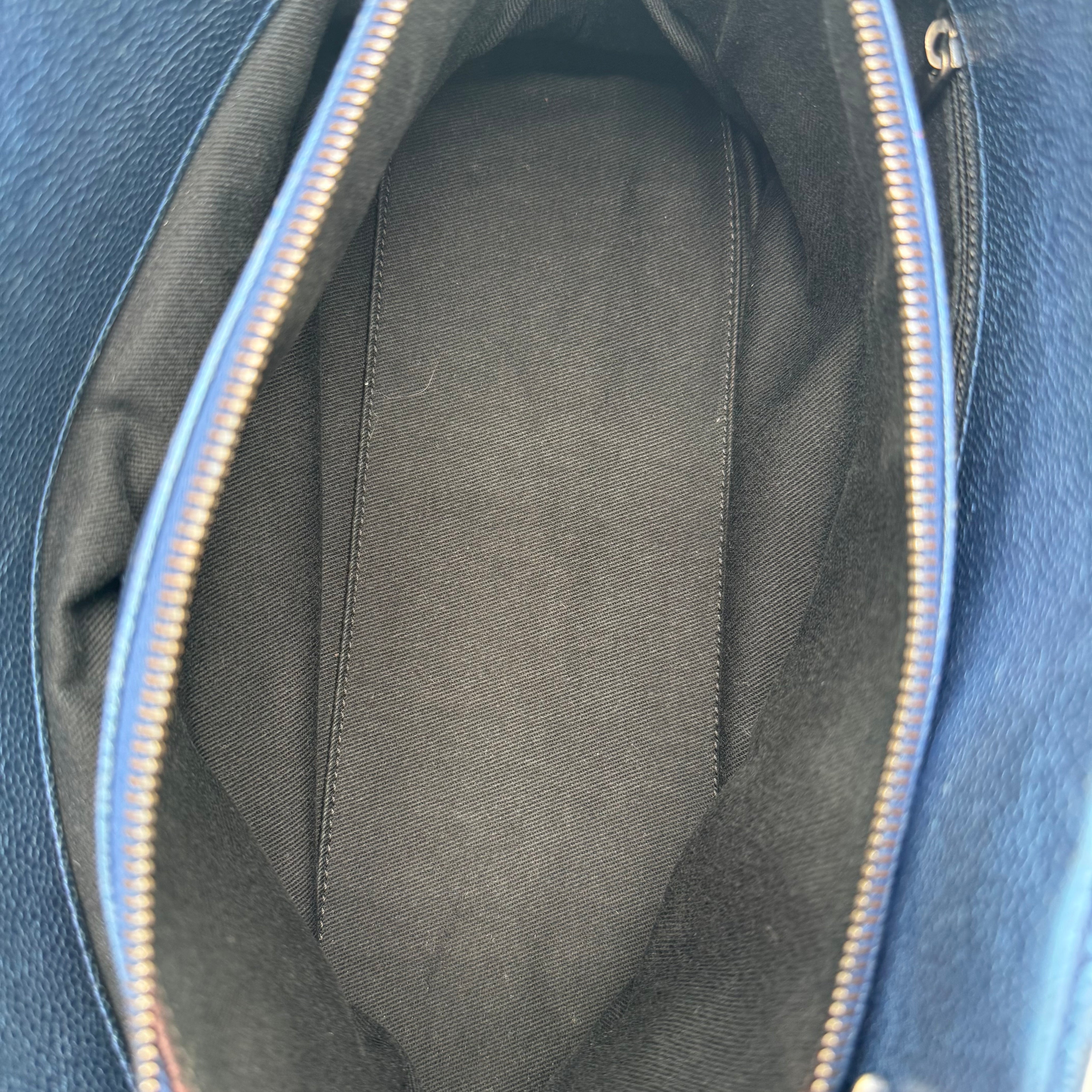 Chanel Vintage Mademoiselle Bowling Bag | Navy Caviar | Ruthenium Hardware