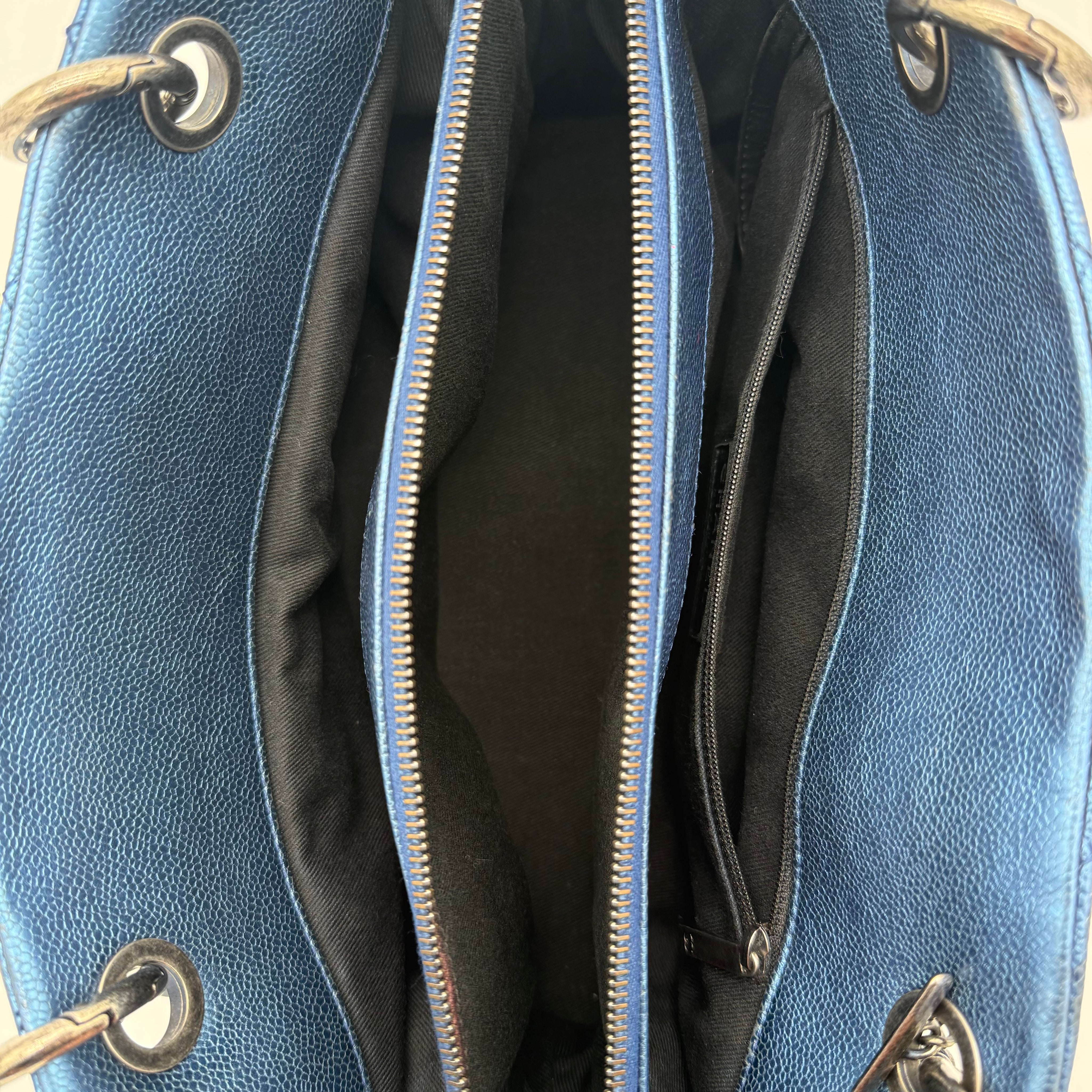 Chanel Vintage Mademoiselle Bowling Bag | Navy Caviar | Ruthenium Hardware