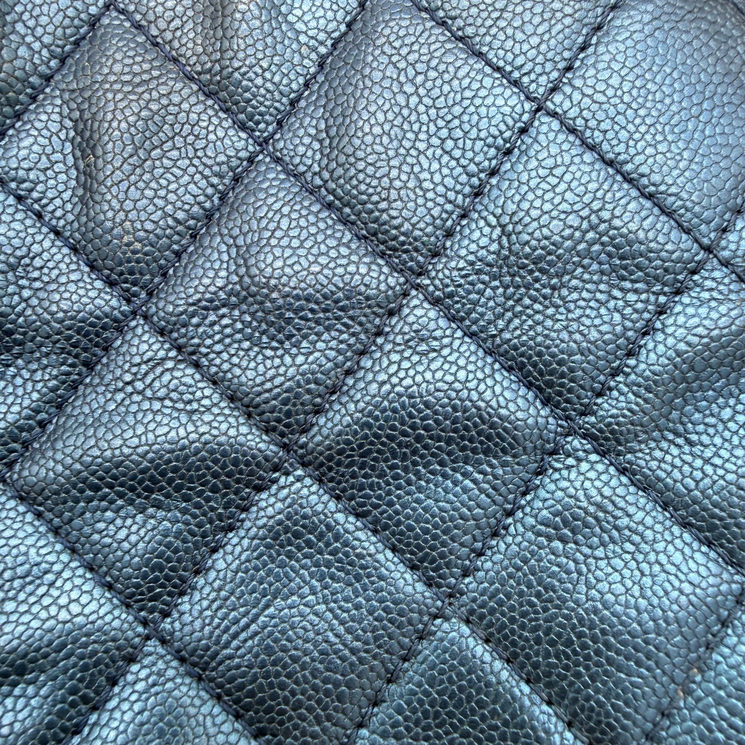 Chanel Vintage Mademoiselle Bowling Bag | Navy Caviar | Ruthenium Hardware