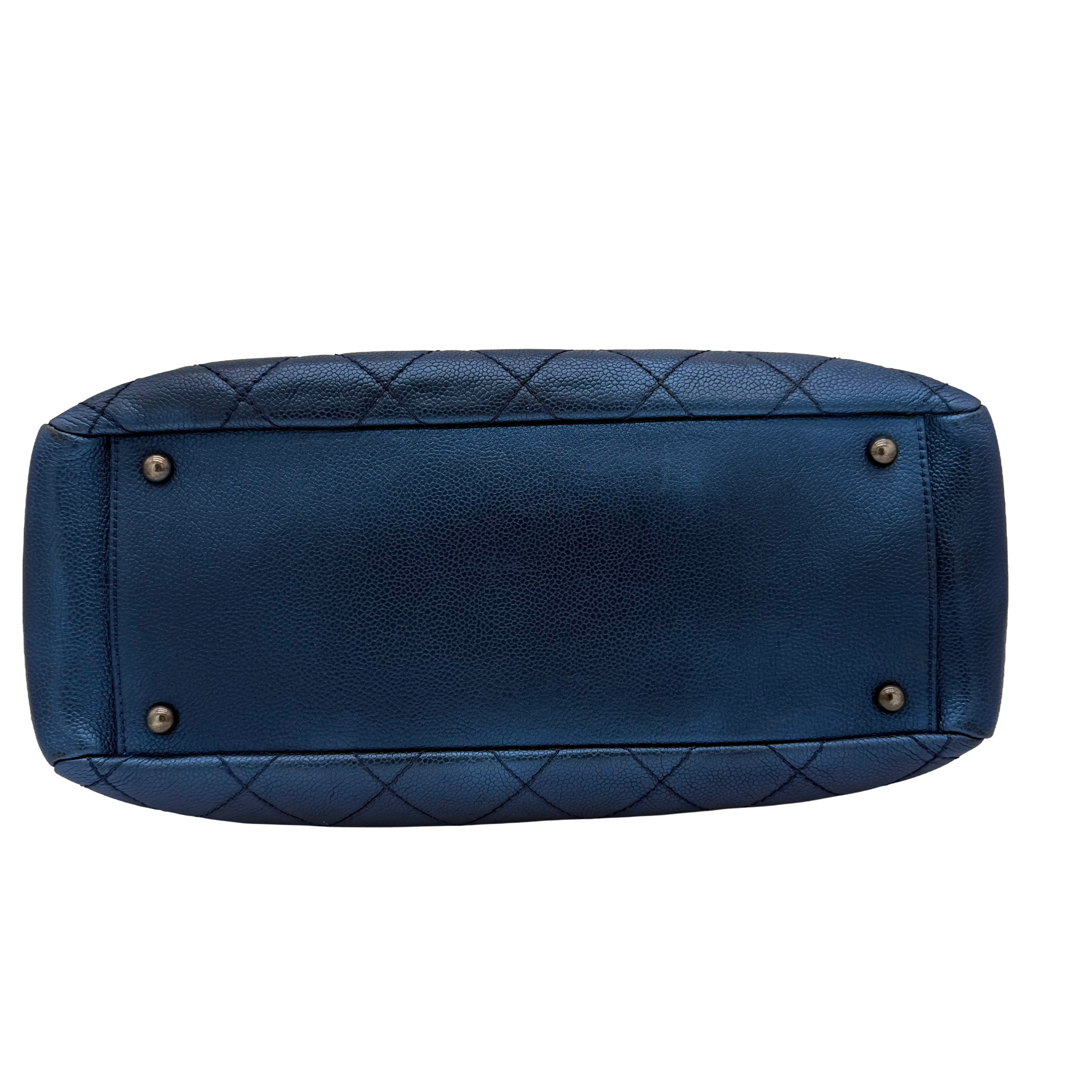 Chanel Vintage Mademoiselle Bowling Bag | Navy Caviar | Ruthenium Hardware