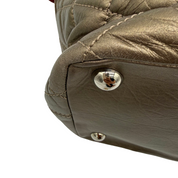 Chanel Vintage Cambon Quilted Tote | Metallic Bronze Aged Calfskin | Silver Hardware
