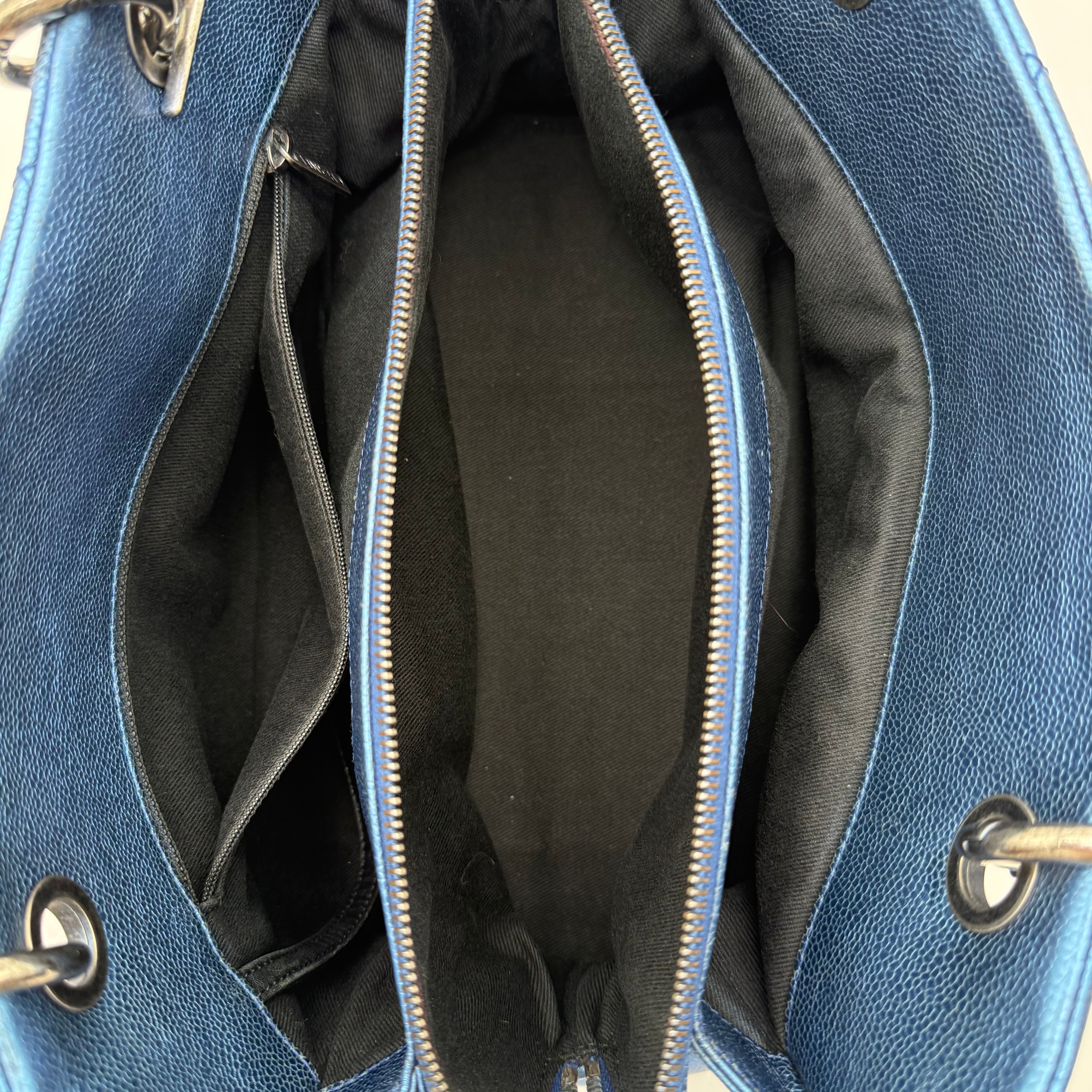 Chanel Vintage Mademoiselle Bowling Bag | Navy Caviar | Ruthenium Hardware
