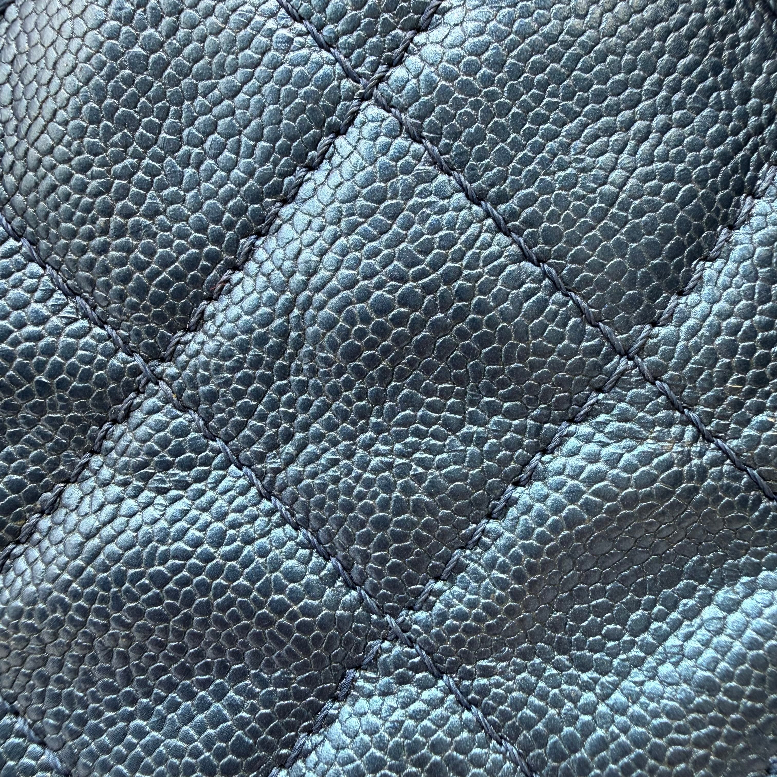 Chanel Vintage Mademoiselle Bowling Bag | Navy Caviar | Ruthenium Hardware