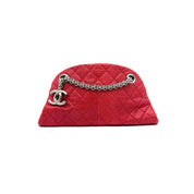 Chanel Mademoiselle Bowling Bag | Red Quilted Lizard-Embossed Leather | Silver Hardware