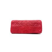 Chanel Mademoiselle Bowling Bag | Red Quilted Lizard-Embossed Leather | Silver Hardware