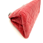 Chanel Mademoiselle Bowling Bag | Red Quilted Lizard-Embossed Leather | Silver Hardware
