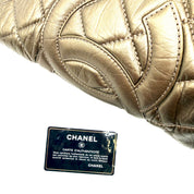 Chanel Vintage Cambon Quilted Tote | Metallic Bronze Aged Calfskin | Silver Hardware