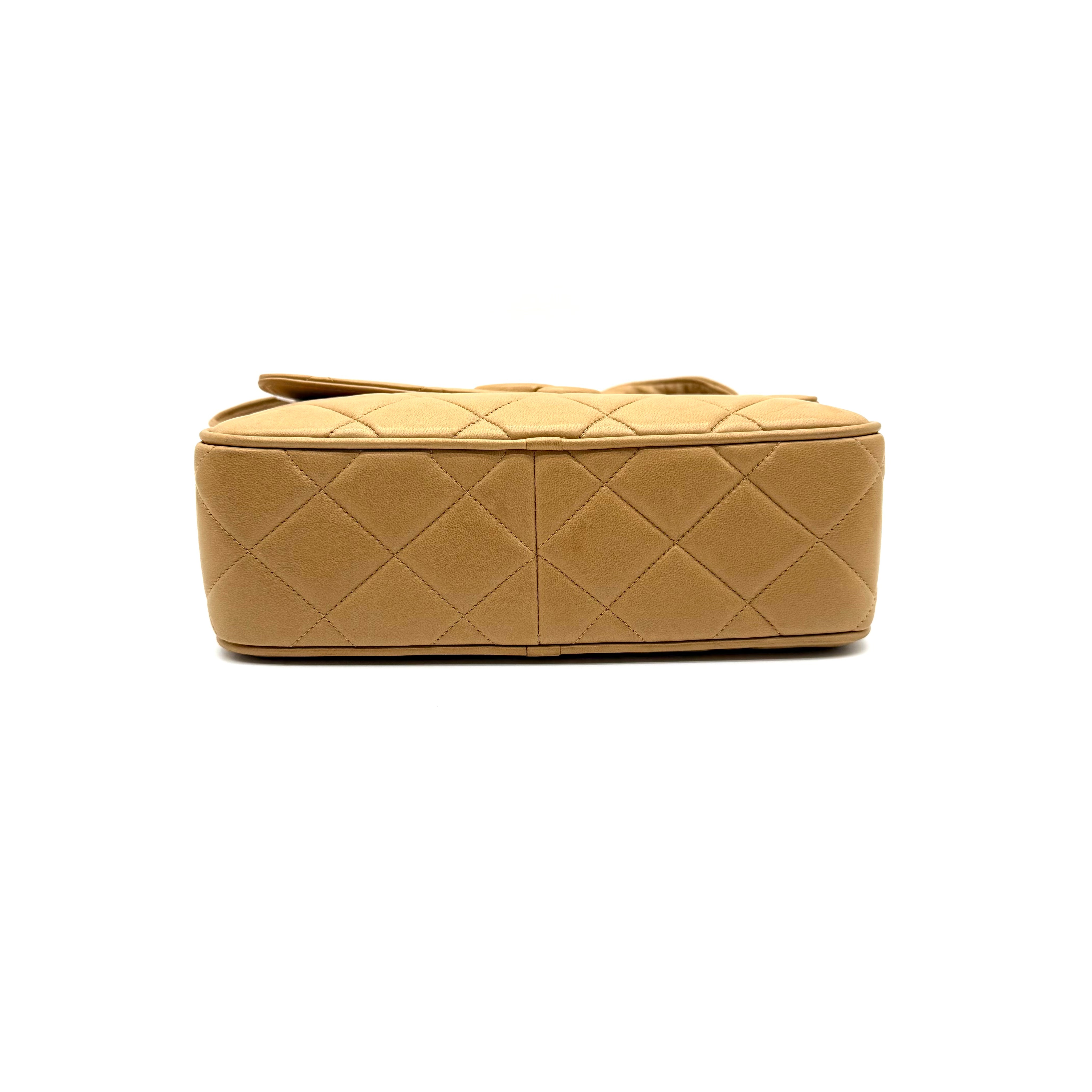 Chanel Vintage CC Tassel Camera Bag | Beige Lambskin | Gold Hardware
