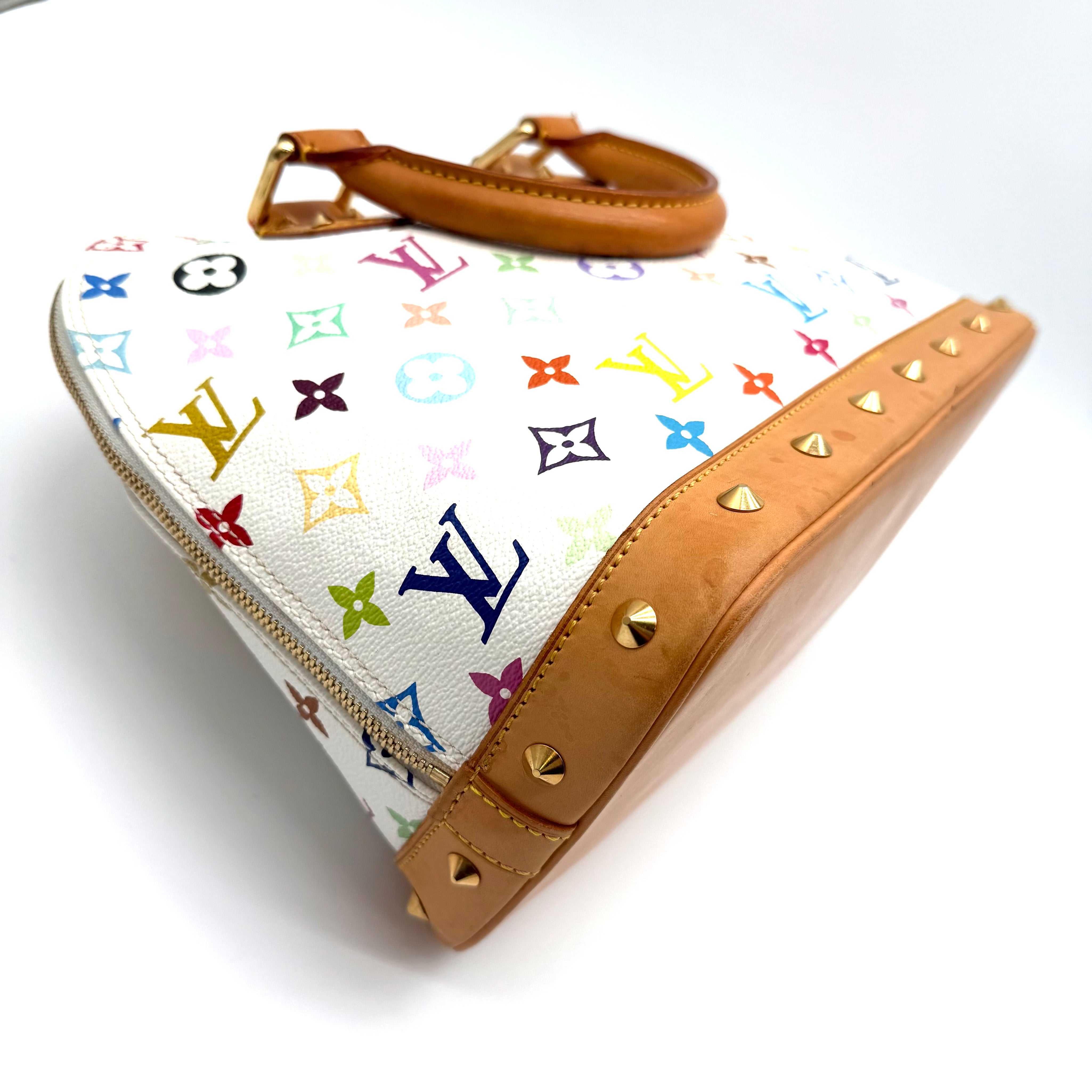 Louis Vuitton Alma MM | White Monogram Multicolore | Gold Hardware