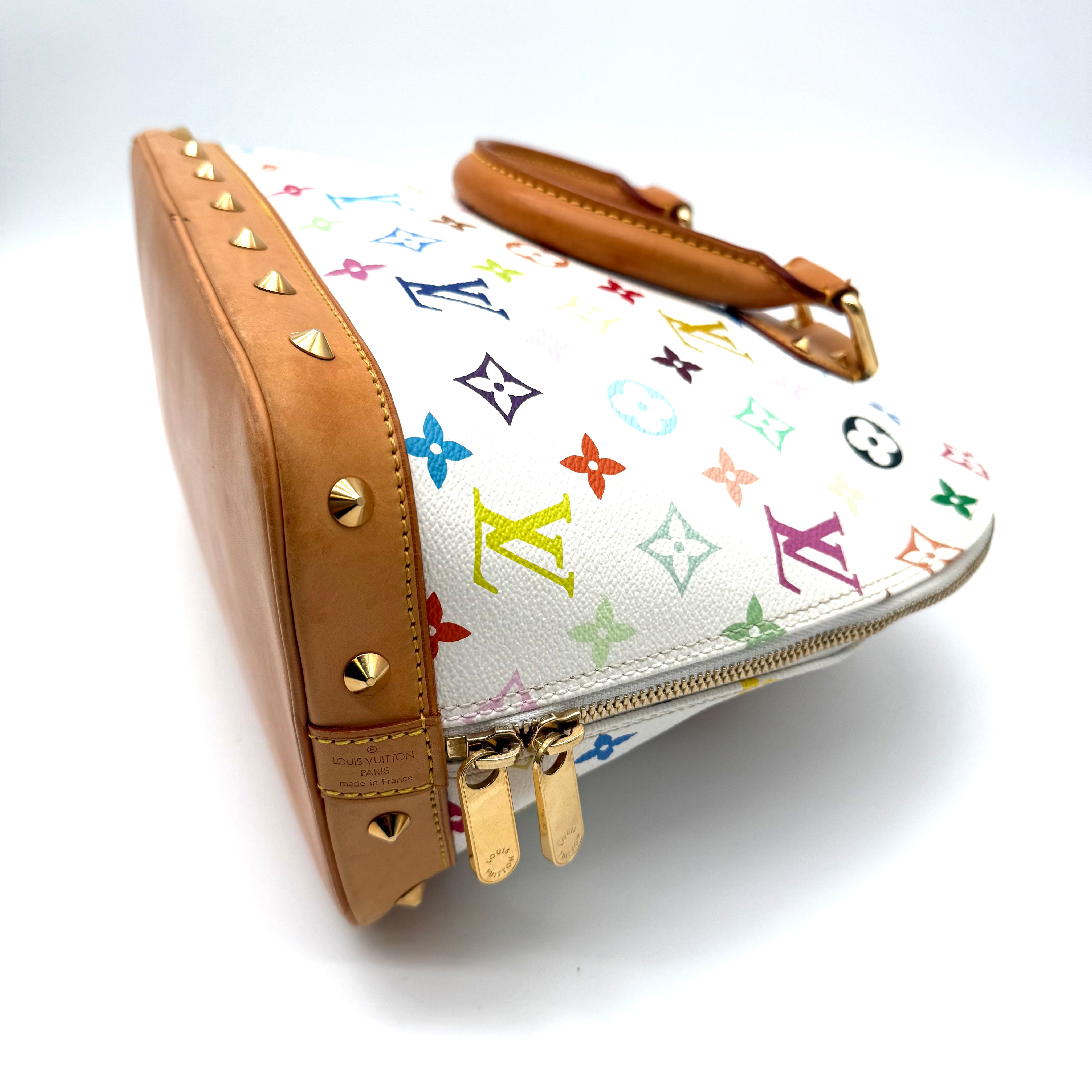 Louis Vuitton Alma MM | White Monogram Multicolore | Gold Hardware