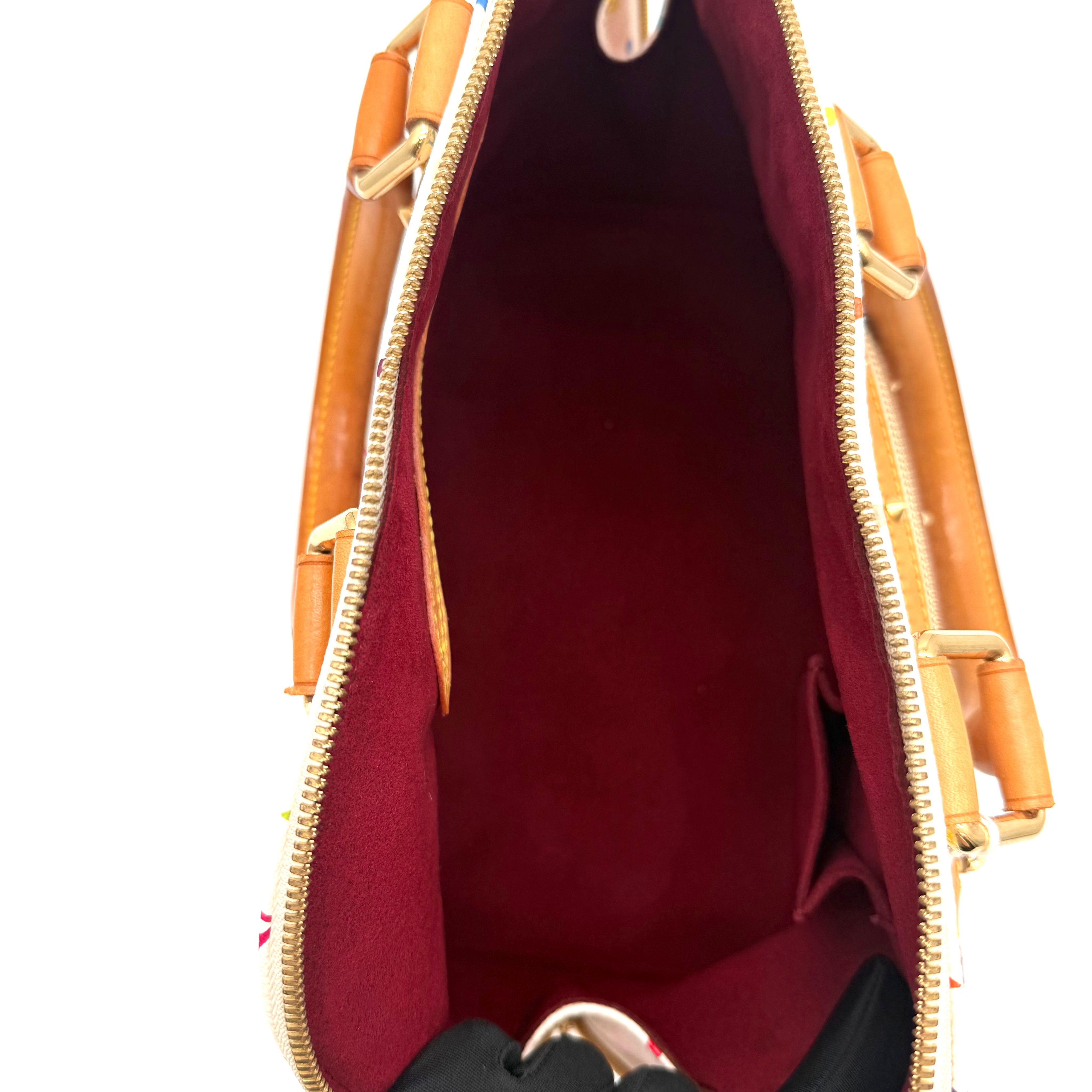 Louis Vuitton Alma MM | White Monogram Multicolore | Gold Hardware
