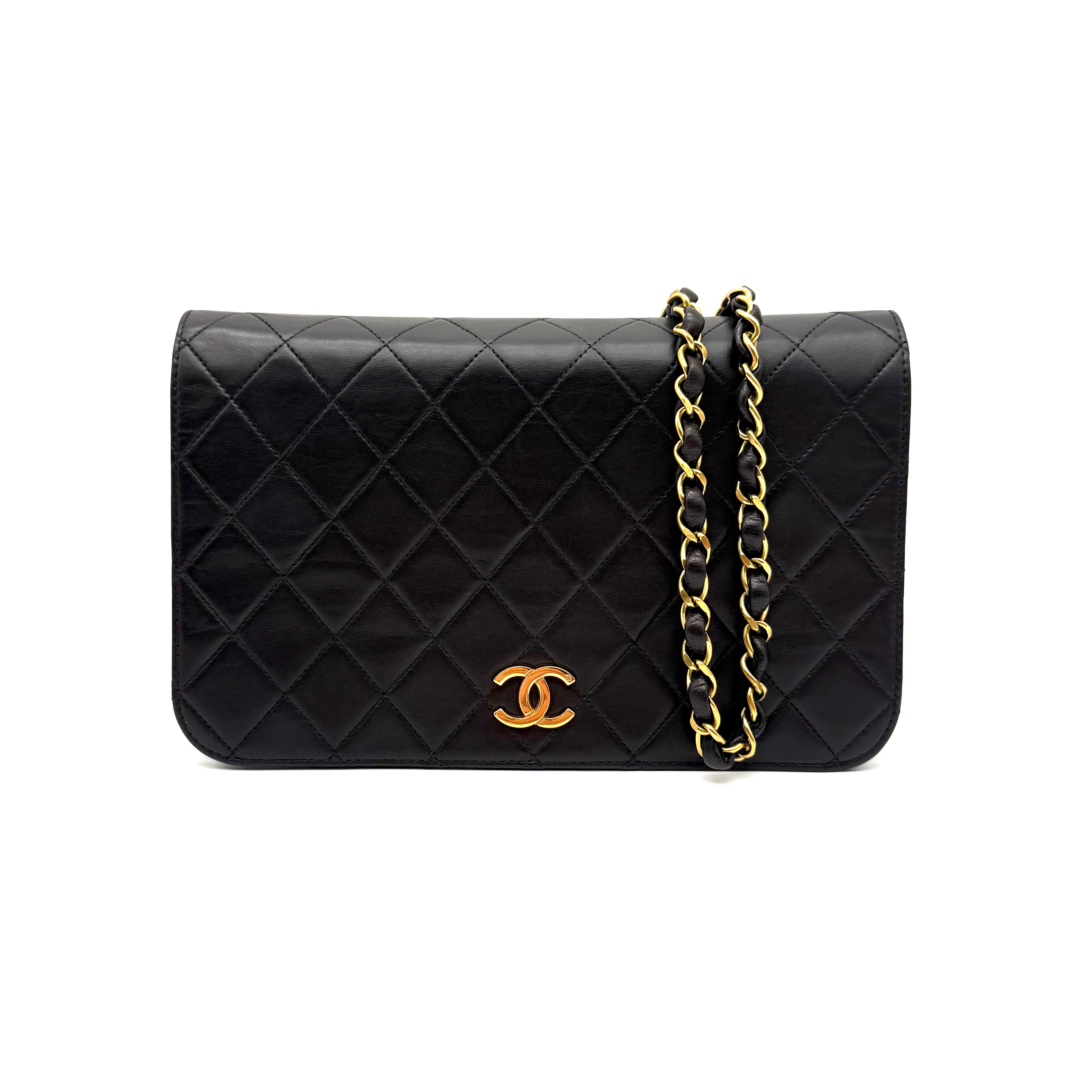 Chanel Vintage Full Flap | Black Quilted Lambskin | Gold Hardware