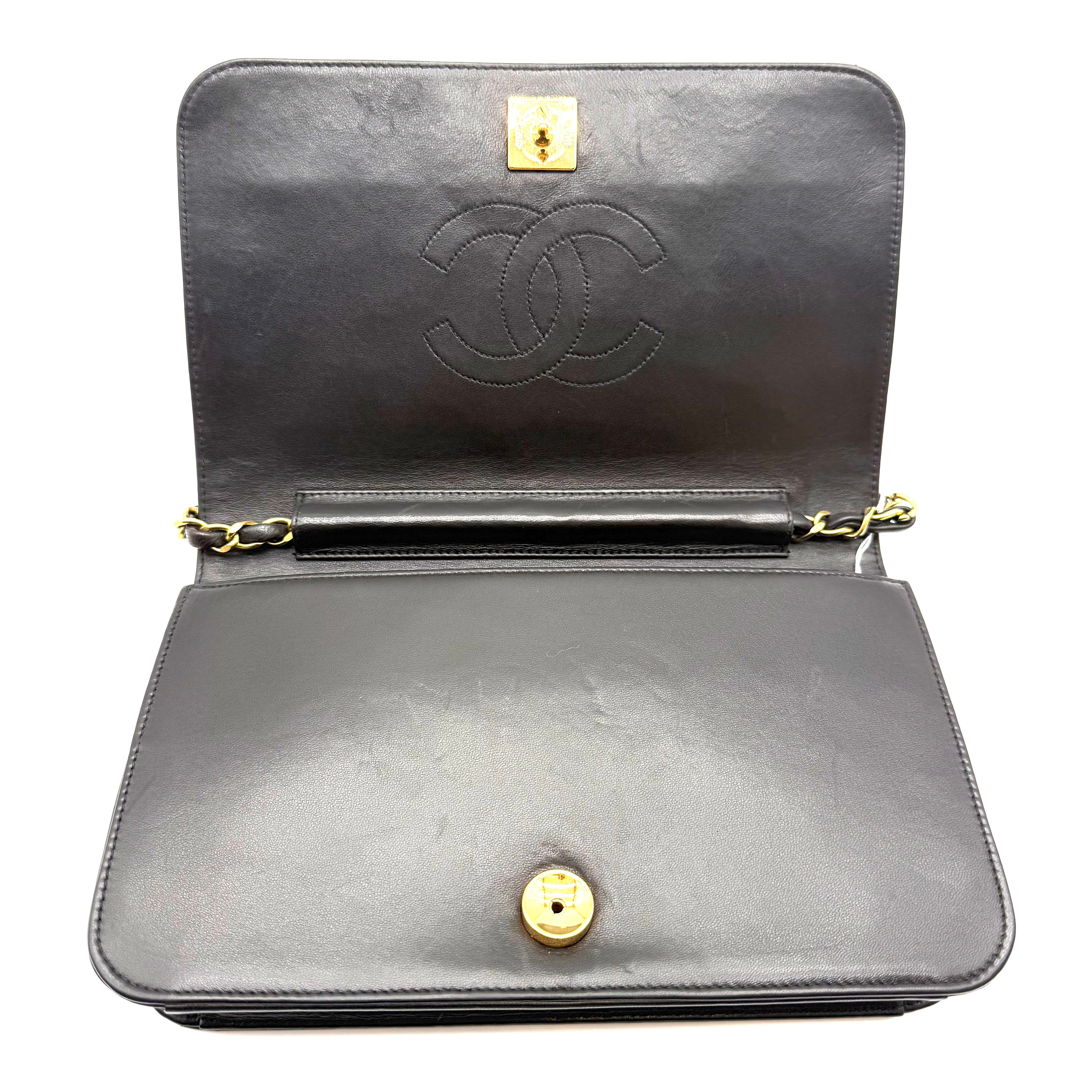 Chanel Vintage Full Flap | Black Quilted Lambskin | Gold Hardware