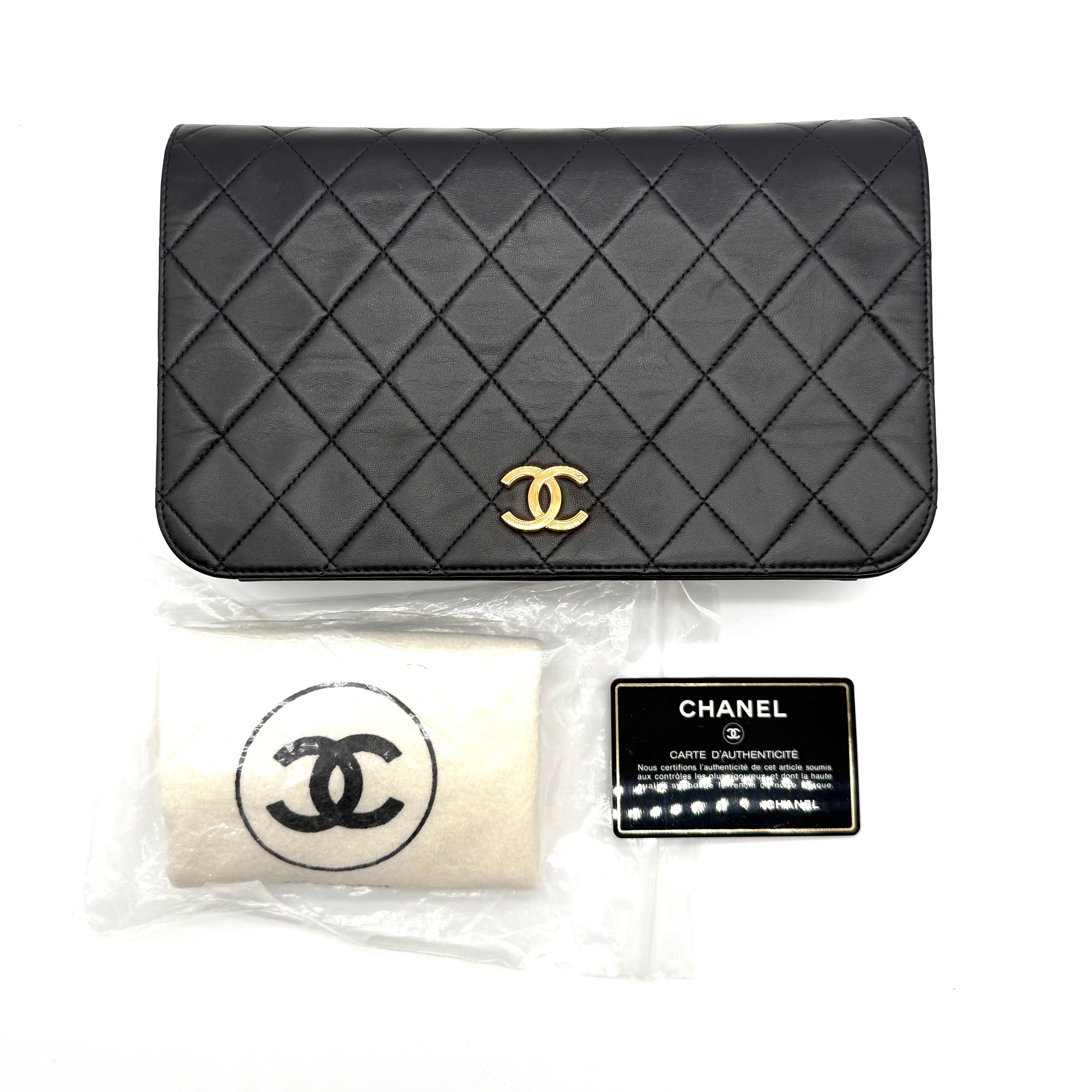 Chanel Vintage Full Flap | Black Quilted Lambskin | Gold Hardware