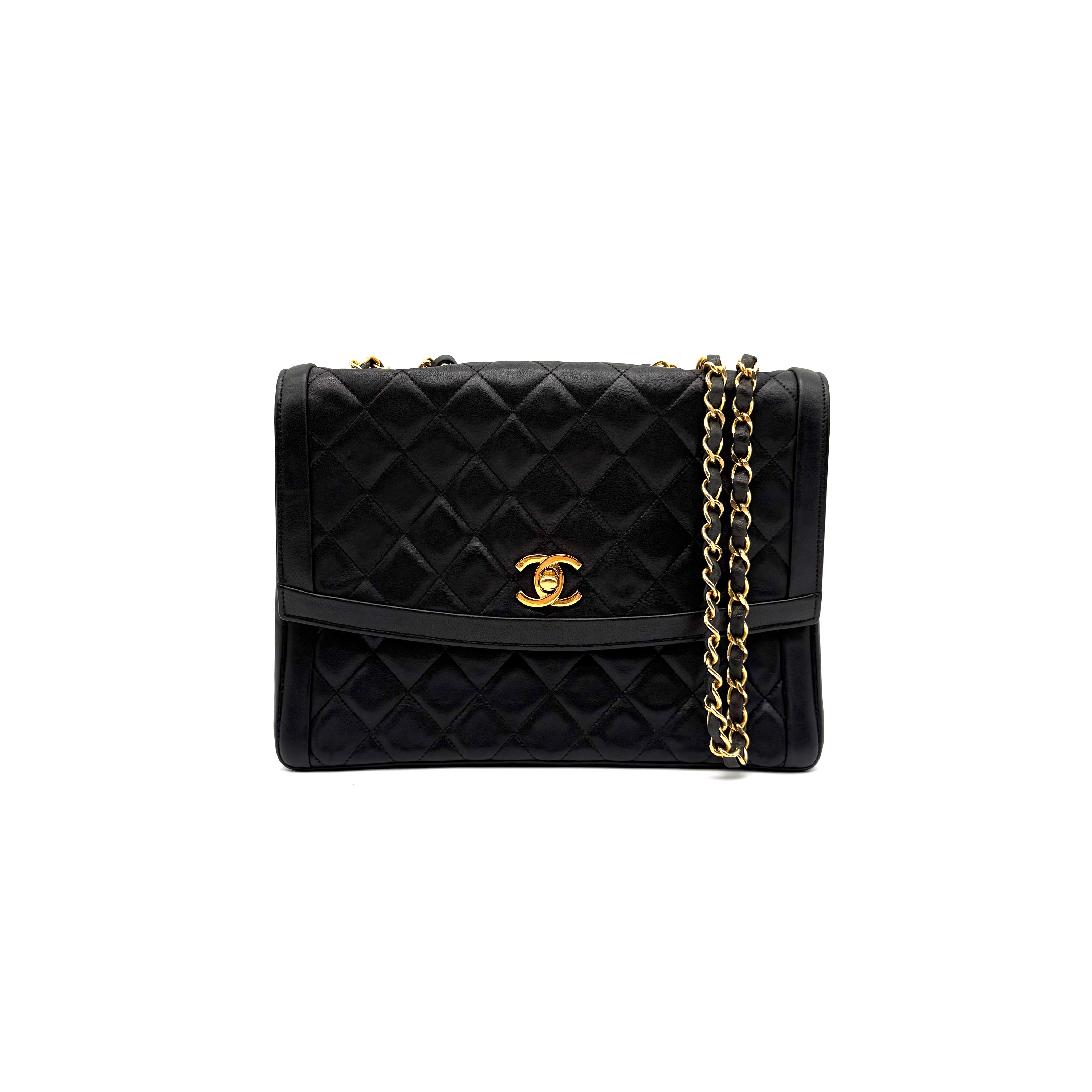 Chanel Vintage Diana Flap | Black Quilted Lambskin | Gold Hardware
