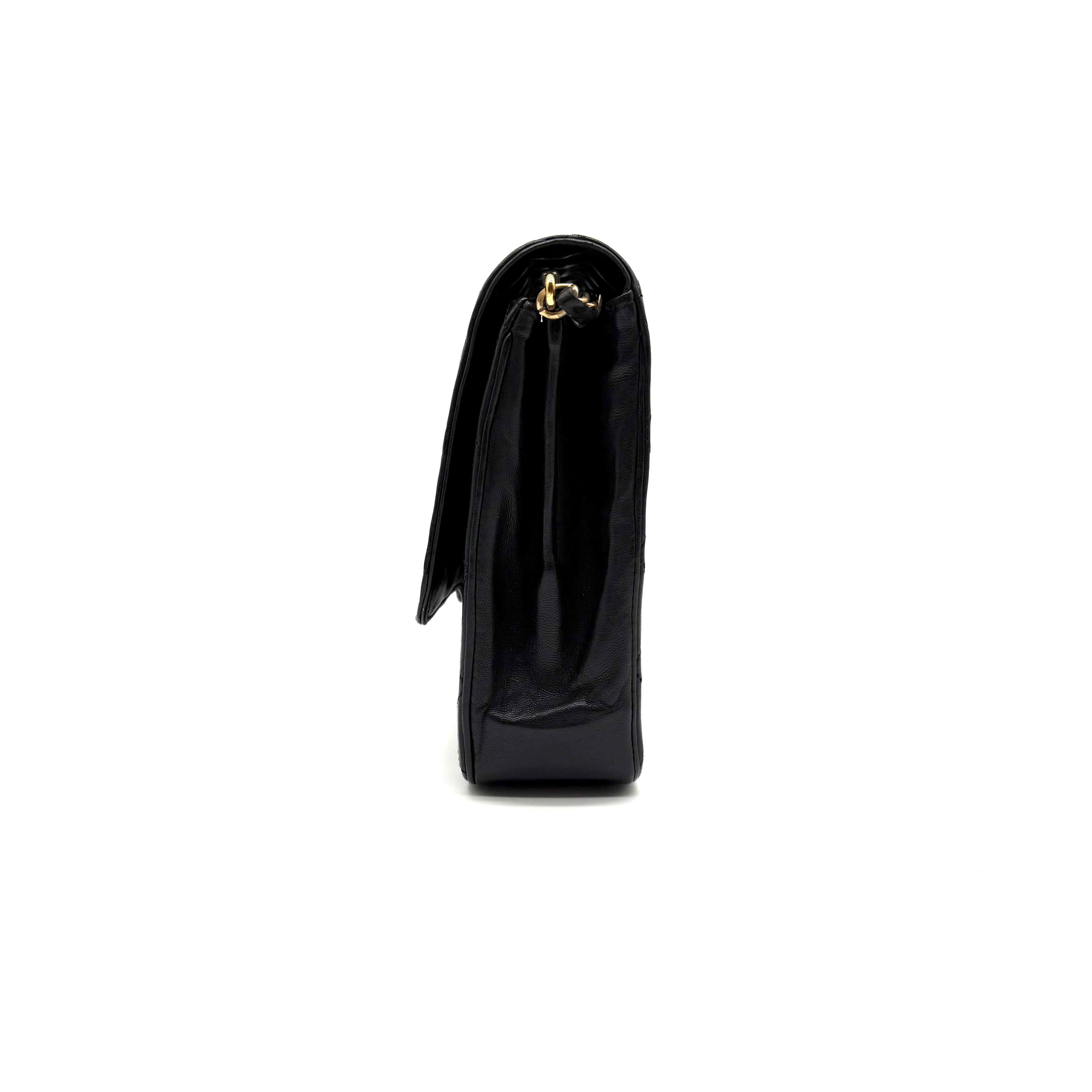 Vintage Chanel Quilted Flap Bag | Black Lambskin | Gold Hardware