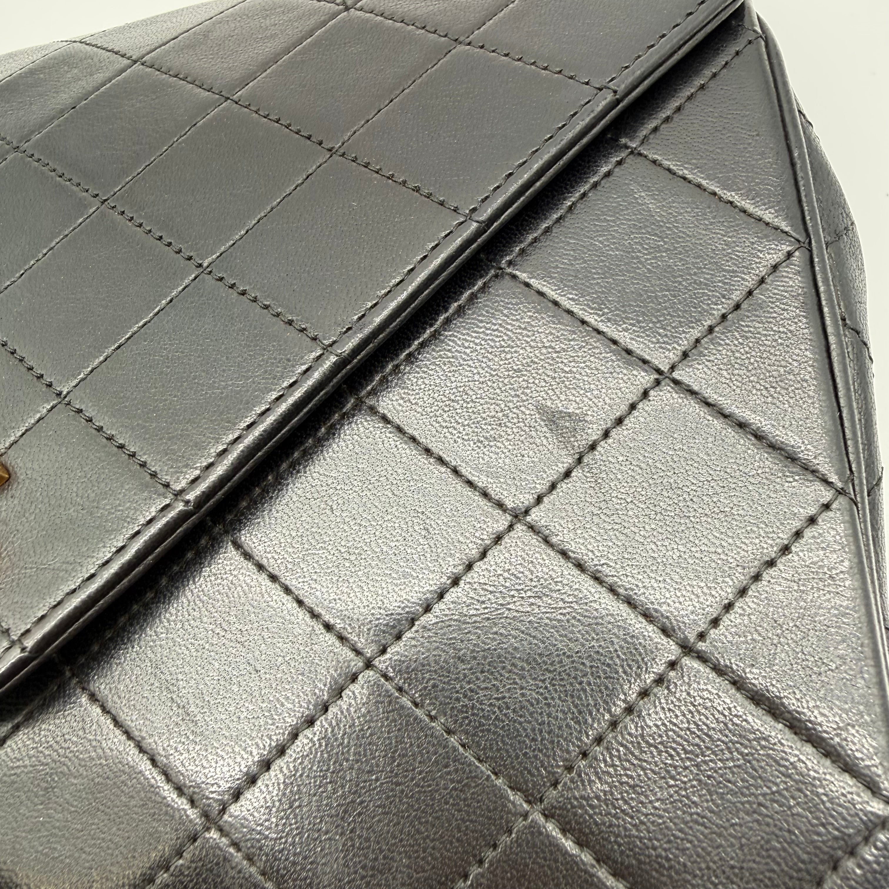 Vintage Chanel Quilted Flap Bag | Black Lambskin | Gold Hardware