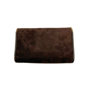 Vintage Fendi Suede Clutch | Brown Suede | Snakeskin Trim