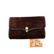 Vintage Fendi Suede Clutch | Brown Suede | Snakeskin Trim