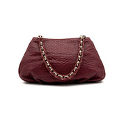 Vintage Fendi Pebbled Leather Shoulder Bag | Oxblood | Gold Hardware