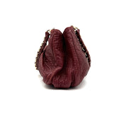 Vintage Fendi Pebbled Leather Shoulder Bag | Oxblood | Gold Hardware