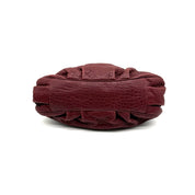 Vintage Fendi Pebbled Leather Shoulder Bag | Oxblood | Gold Hardware