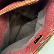 Vintage Fendi Pebbled Leather Shoulder Bag | Oxblood | Gold Hardware