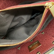 Vintage Fendi Pebbled Leather Shoulder Bag | Oxblood | Gold Hardware