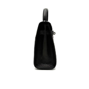 JRA | Kelly-Style Top Handle Bag | Ostrich Leather | Silver Hardware