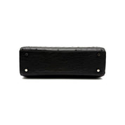 JRA | Kelly-Style Top Handle Bag | Ostrich Leather | Silver Hardware