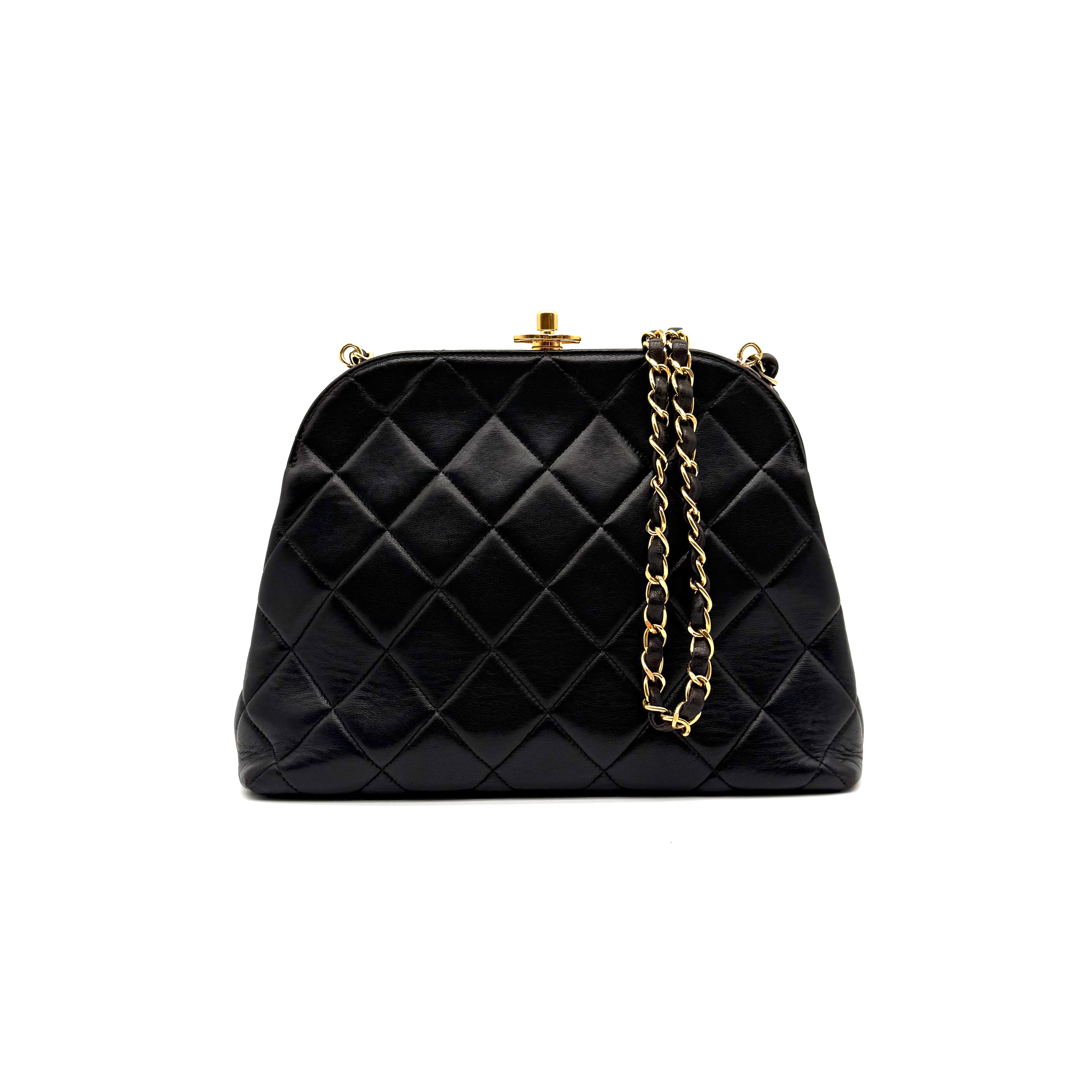 Chanel | Vintage Bombé Frame Bag | Quilted Lambskin | Gold Hardware