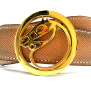 Hermès | Leather Belt | Gold Horse-Head Buckle (85cm)