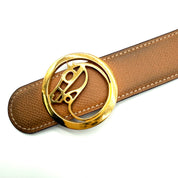 Hermès | Leather Belt | Gold Horse-Head Buckle (85cm)