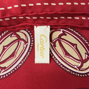 Silk Scarf | Interlocking C Logo Print | Red & Ivory (65cm)