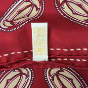 Silk Scarf | Interlocking C Logo Print | Red & Ivory (65cm)