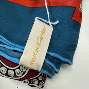 Cartier | Must de Cartier Silk Scarf | Palace Architecture & Jeweled Tiara Print | Teal & Gold (90cm)