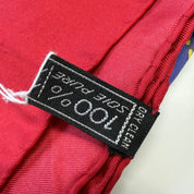 Céline | Silk Scarf | Equestrian Strap & Buckle Print | Red, Navy & Gold (80cm)