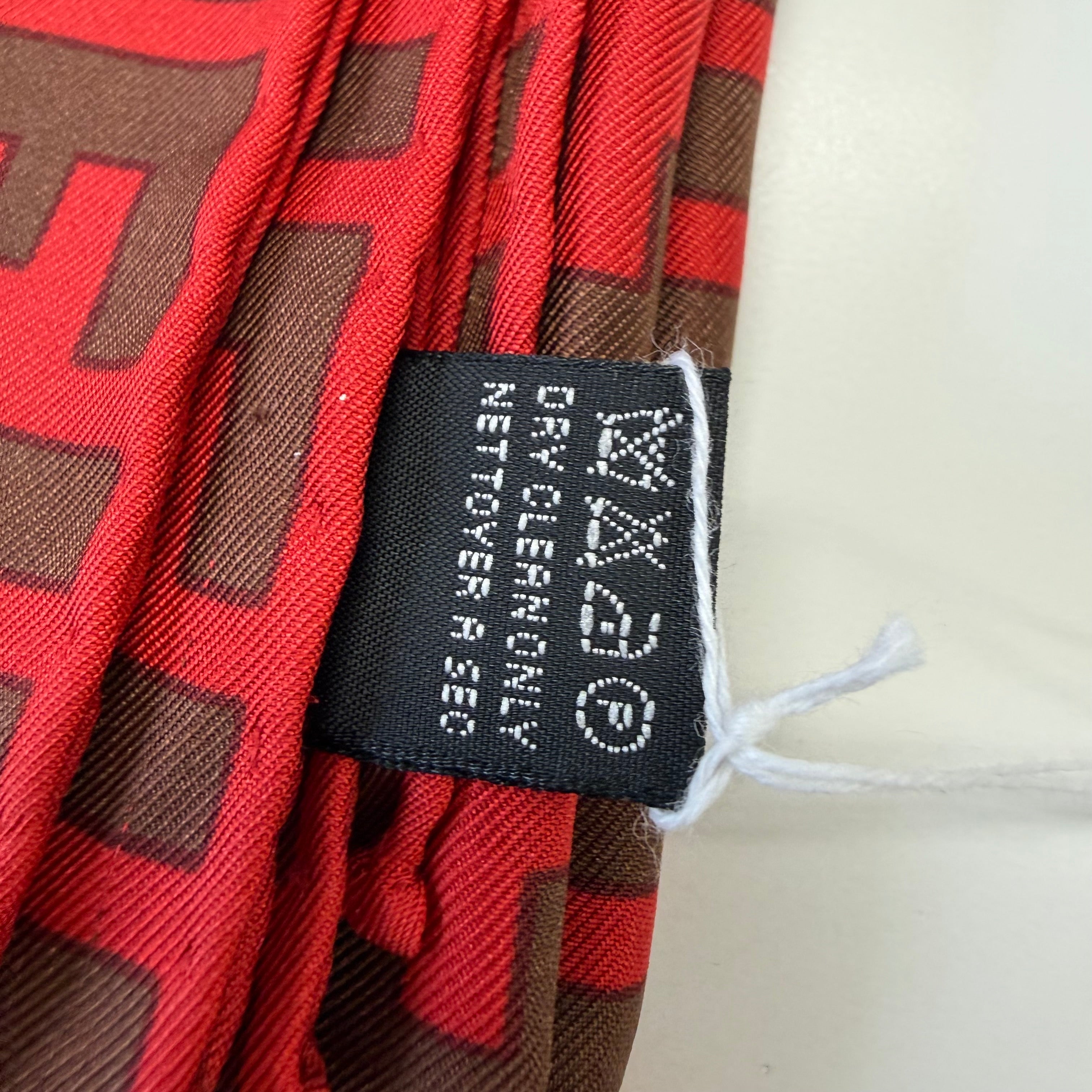 Fendi | Zucca Monogram Silk Scarf | Red & Brown