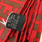 Fendi | Zucca Monogram Silk Scarf | Red & Brown