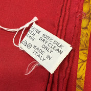 Chanel | Silk Scarf | Gilt Grapevine & Tassel Print | Red & Gold (90cm)