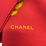 Chanel | Silk Scarf | Gilt Grapevine & Tassel Print | Red & Gold (90cm)