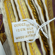 Gucci | Silk Scarf | Neoclassical Furniture Print | Ivory & Gold (85cm)